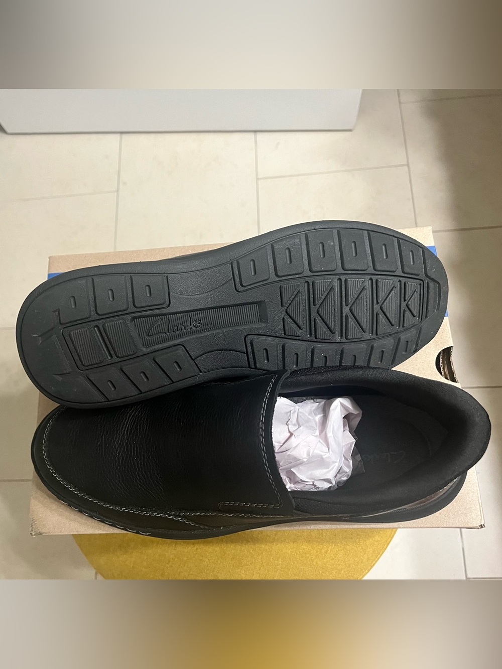 Clarks Craftwell Step Black Leather Slip-On Shoes Men’s 10.5M - Picture 7 of 7